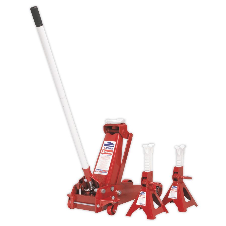 Sealey 3010CX Trolley Jack 3tonne Standard Chassis with Axle Stands
