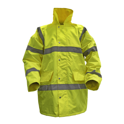 Sealey 806L Hi-Vis Yellow Motorway Jacket with Quilted Lining - Large