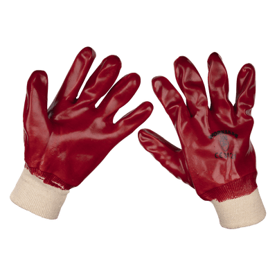 Sealey 9106L/12 PVC Knit Wrist Gloves (Large) - Pack of 12 Pairs