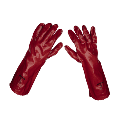 Sealey 9114 Red PVC Gauntlets 450mm - Pair