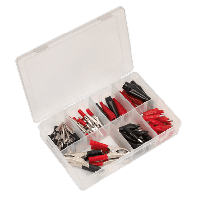 Sealey AB023CA Crocodile Clip Assortment 60pc Black & Red