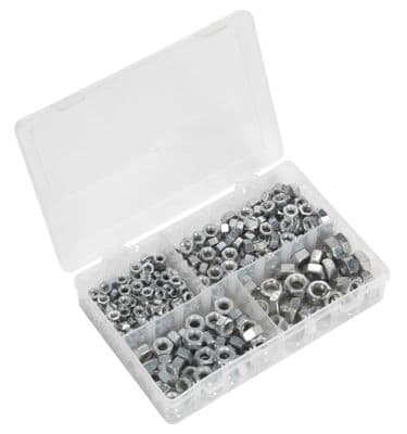 Sealey AB029SN Steel Nut Assortment 320pc 1/4