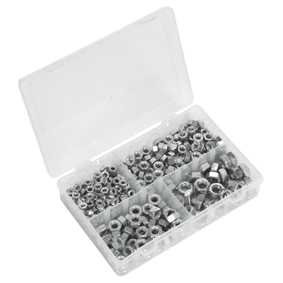 Sealey AB030SN Steel Nut Assortment 320pc 1/4 -1/2UNC
