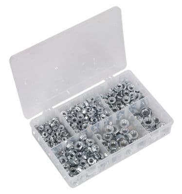 Sealey AB031FN Flange Nut Assortment 390pc M5-M12 Serrated Metric