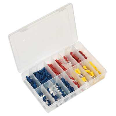 Sealey AB038MT Crimp Terminal Assortment 200pc Blue, Red & Yellow