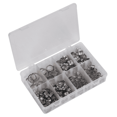 Sealey AB043SE O-Clip Single Ear Assortment 160pc Stainless Steel