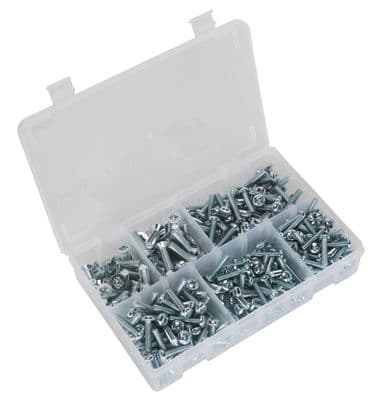 Sealey AB054MS Machine (Body) Screw Assortment 264pc M5-M8 Countersunk & Pan Head Pozi - Metric
