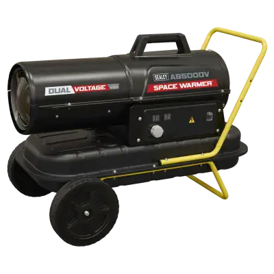 Sealey AB500DV Dual Voltage Kerosene & Diesel Space Warmer® Heater with Wheels 50,000Btu/hr