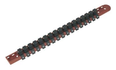 Sealey AK1217 Socket Retaining Rail with 17 Clips 1/2