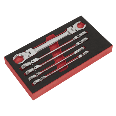 Sealey AK2652 Flexi-Head Flare Nut Spanner Set 5pc