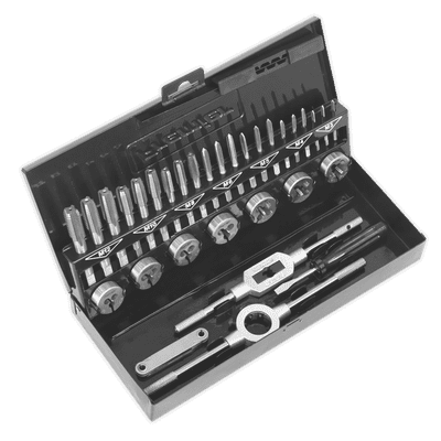 Sealey AK3015HSS Tap & Die Set 32pc Split Dies HSS 4341 - Metric