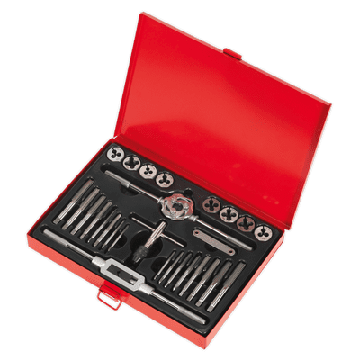 Sealey AK3028BSW Tap & Die Set 28pc Split Dies Imperial BSW