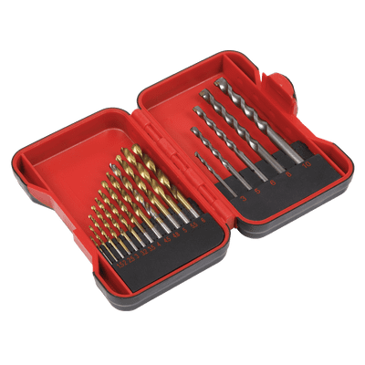 Sealey AK3717TCM HSS/Masonry Drill Bit Set 17pc