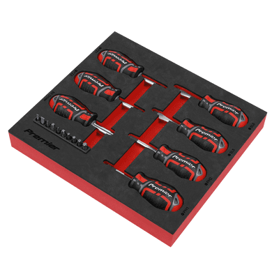 Sealey AK4371 Stubby Screwdriver Set 17pc GripMAX®