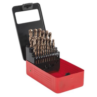 Sealey AK4702 HSS Cobalt Split Point Fully Ground Drill Bit Set 25pc Metric