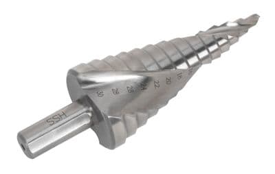 Sealey AK4748 HSS 4341 Step Drill Bit 4-30mm Spiral Flute