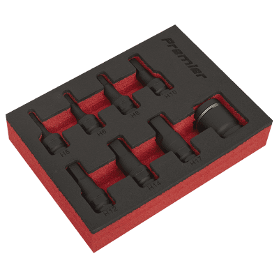 Sealey AK5620 Impact Hex Socket Bit Set 8pc 3/8