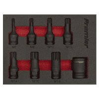 Sealey AK5622 Impact Spline Socket Bit Set 8pc 3/8
