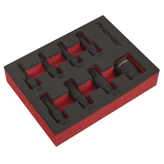 Sealey AK5622 Impact Spline Socket Bit Set 8pc 3/8