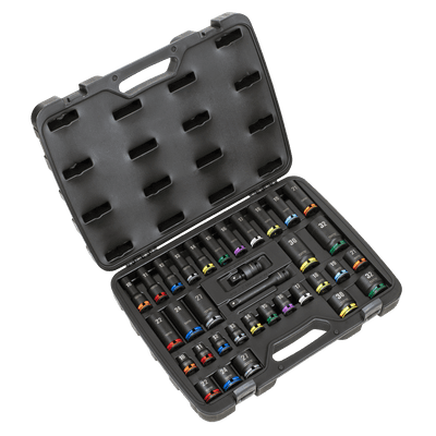 Sealey AK5636M Lock-On Standard & Deep Impact Socket Set 34pc 1/2