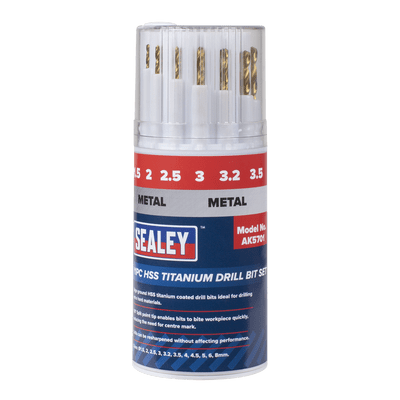 Sealey AK5701 HSS Titanium Drill Bit Set 11 Piece