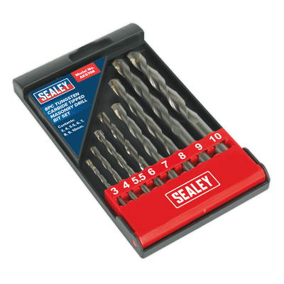 Sealey AK5708 Tungsten Carbide Tipped Masonry Drill Bit Set 8pc