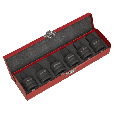 Sealey AK6217 Impact Hex Socket Bit Set 6pc 3/4