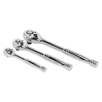 Sealey AK6672 Ratchet Wrench Set 3pc Pear-Head Flip Reverse