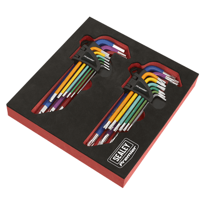 Sealey AK7199 TRX-Star* & Ball-End Hex Key Set 18pc Long Anti-Slip