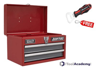 Sealey American Pro Red & Grey Toolbox 2 Drawers Ball Bearing Slides + Free Gift
