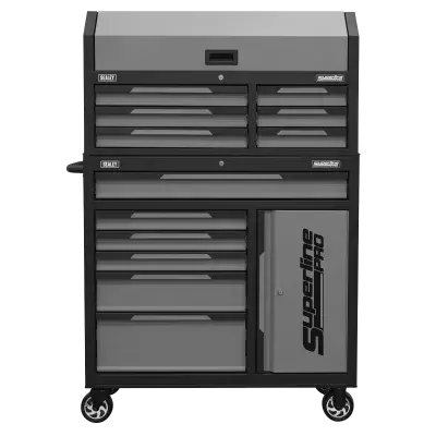 Sealey AP1080GR Superline Pro® Topchest & Rollcab Combination 12 Drawer & 1 Door Cupboard - Grey
