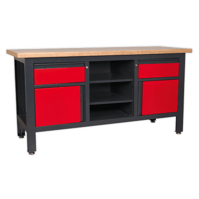 Sealey AP1905A Workstation with 2 Drawers, 2 Cupboards & Open Storage