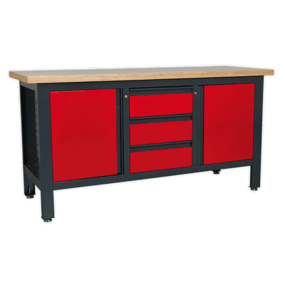 Sealey AP1905C Workstation with 3 Drawers & 2 Cupboards
