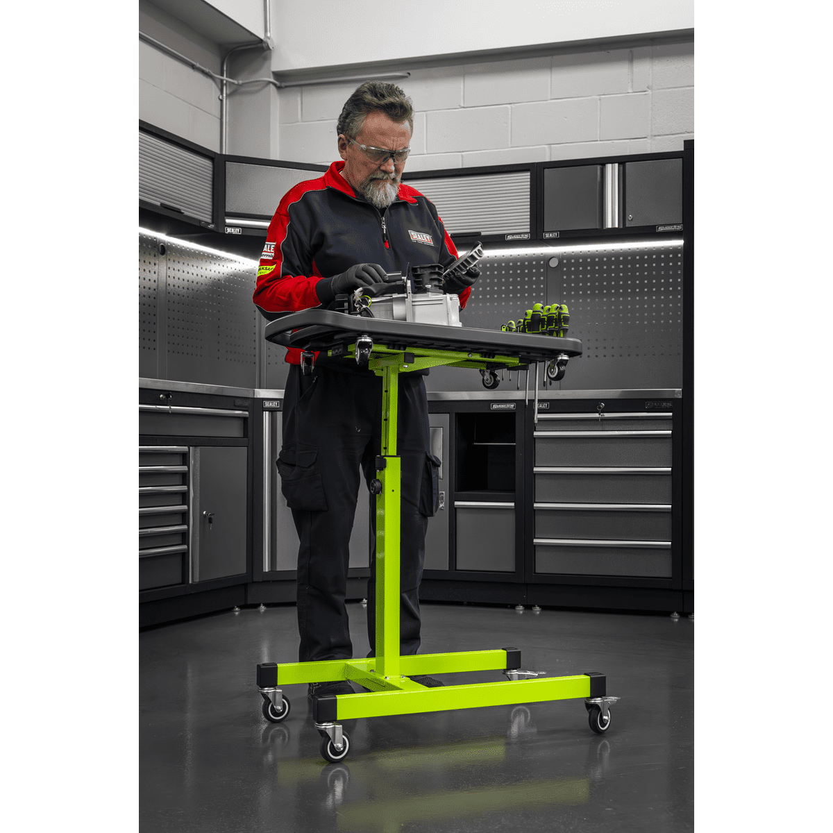 Sealey AP201 Adjustable-Height Mobile Workstation with Removable Top Tray