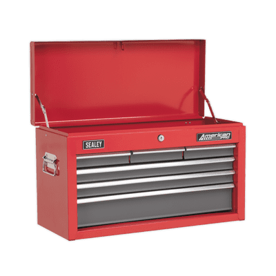 Sealey AP2201BB Topchest 6 Drawer with Ball-Bearing Slides - Red/Grey