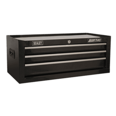 Sealey AP223B Mid-Box 3 Drawer with Ball-Bearing Slides - Black