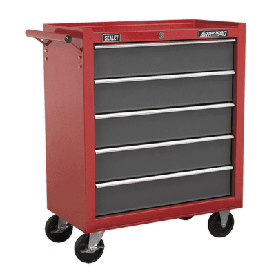 Sealey AP22505BB Rollcab 5 Drawer with Ball-Bearing Slides - Red/Grey