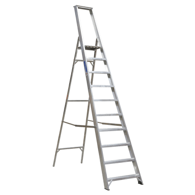 Sealey AXL10 Aluminium Step Ladder 10-Tread Industrial BS 2037/1