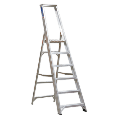 Sealey AXL6 Aluminium Step Ladder 6-Tread Industrial BS 2037/1