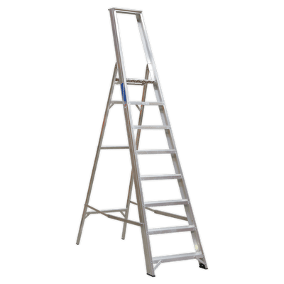Sealey AXL8 Aluminium Step Ladder 8-Tread Industrial BS 2037/1