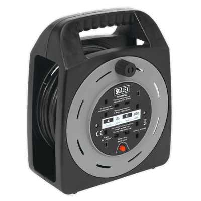 Sealey BCR25CB Cable Reel Box Type 25m 4 x 230V 1.25mm² Thermal Trip