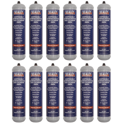 Sealey CO2/100/12 Gas Cylinder Disposable Carbon Dioxide 390g - Box of 12