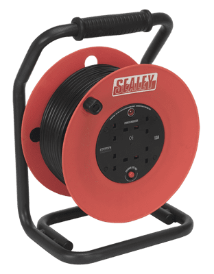 Sealey CR50/1.5 Cable Reel 50m 4 x 230V 1.5mm² Heavy-Duty Thermal Trip
