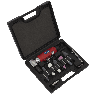 Sealey GSA675 Air Die Grinder 90° Angle Kit 15pc