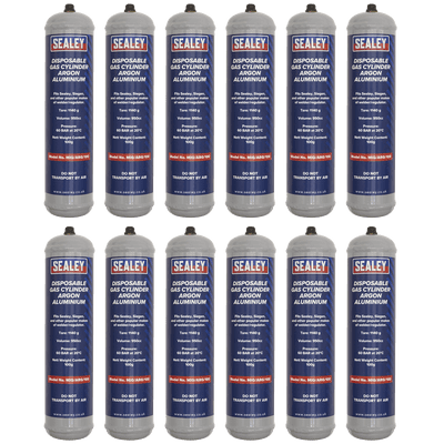 Sealey MIG/ARG/100/12 Gas Cylinder Disposable Argon 100g - Box of 12