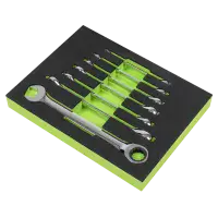 Sealey S01142 Ratchet Combination Spanner Set 7pc Metric