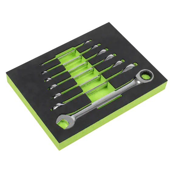 Sealey S01142 Ratchet Combination Spanner Set 7pc Metric