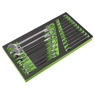 Sealey S01272 Metric 19 Piece Combination Spanner Set in Tool Tray