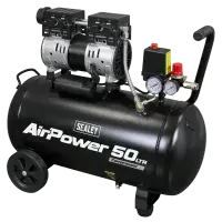 Sealey SAC5000S 50L Low Noise Oil Free Direct Drive Air Compressor 1hp