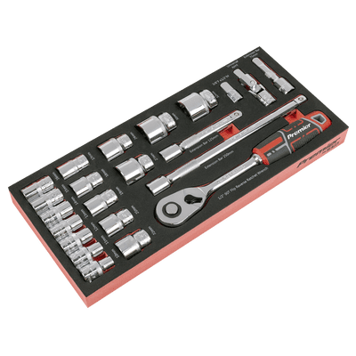 Sealey TBT42 Socket Set with Tool Tray 1/2